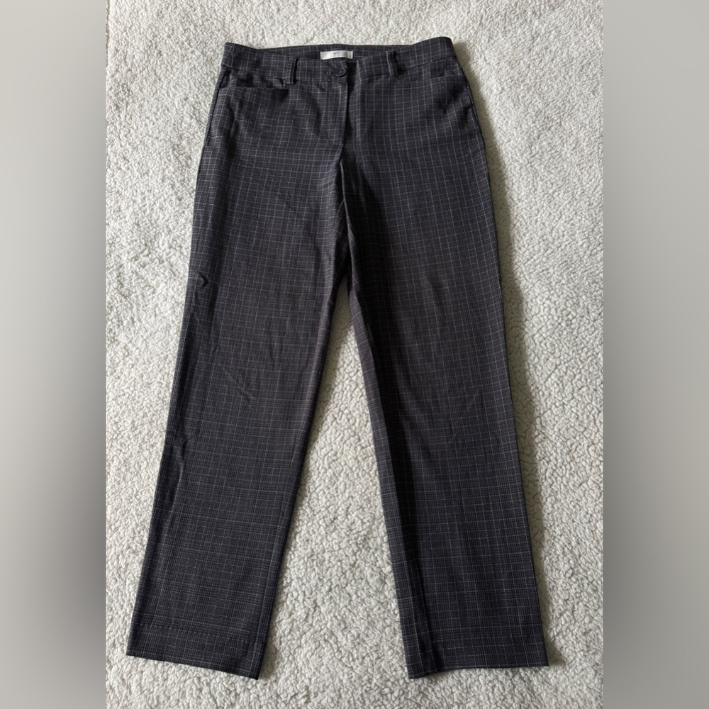 Up! Women's Dress Pants Grey/Black with White Check Pattern Size 8 NEW